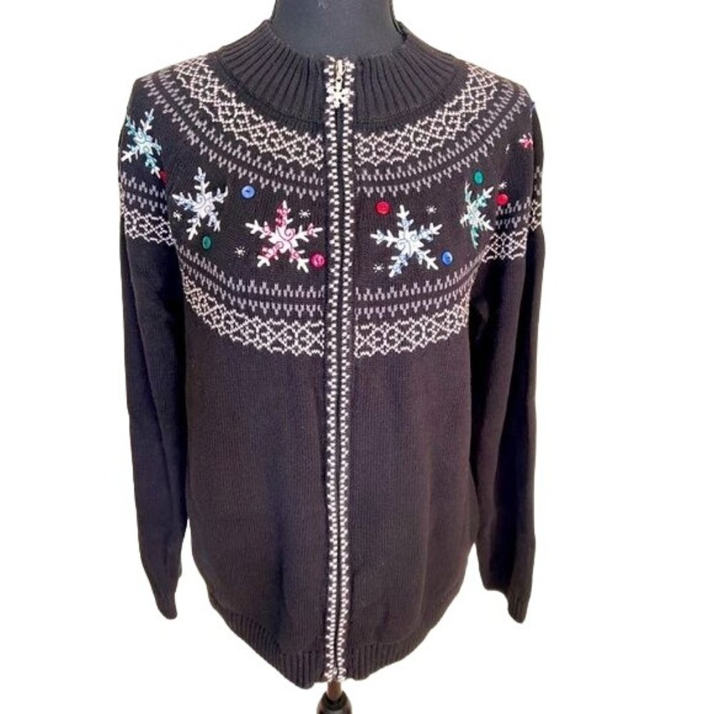 Women’s Christopher Banks Vintage Holiday Sweater XL